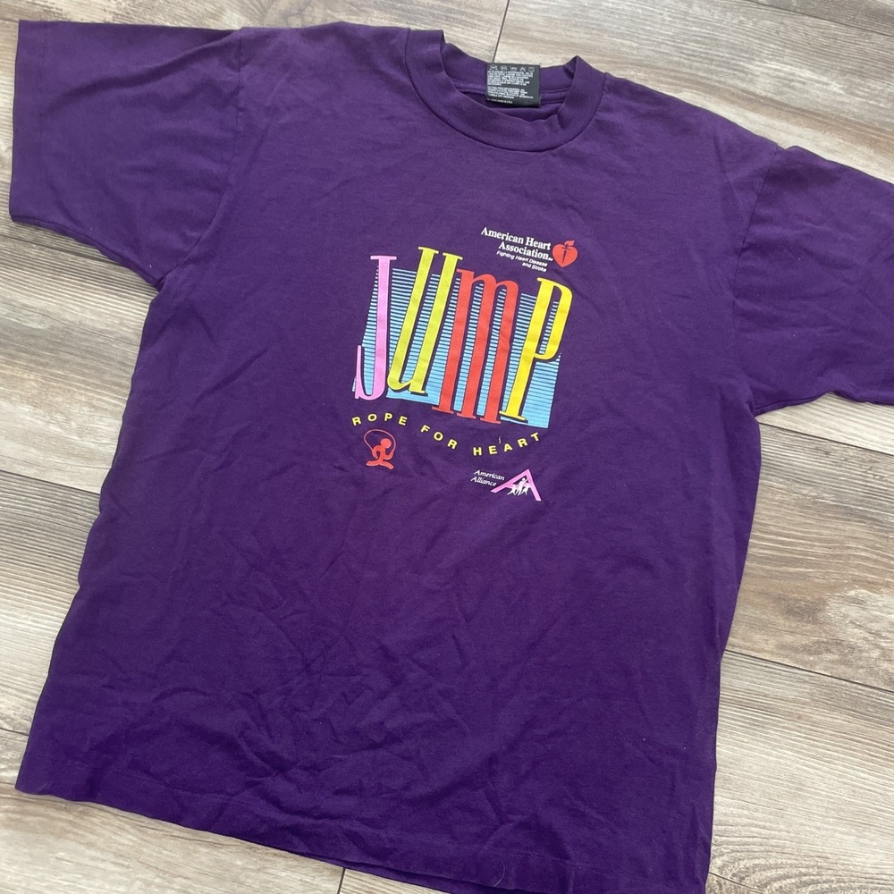 Vintage 90s Jump Rope For the Heart T Shirt‎ (L) American Heart Association
